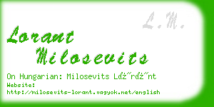 lorant milosevits business card